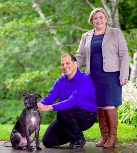 Kate Kennedy, College Park City Council (District 1) candidate, with Bill and Seneca